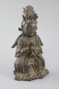 A Chinese bronze seated figure of Xi Wangmu, Queen Mother of the West, 15th/16th century, Ming