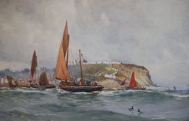 Ernest Dade (1868-1935), Staithes GroupwatercolourFishing boats returning to Scarboroughsigned19 x