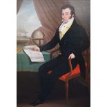 Anglo-American School (early 19th century)oil on canvasFull length portrait of a seated young
