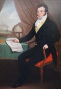 Anglo-American School (early 19th century)oil on canvasFull length portrait of a seated young