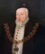 Follower of Sir William Segaroil on wooden panelPortrait of Robert Dudley, Earl of Leicester22.5 x