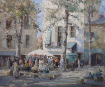 § William Lee Hankey (1869-1952)oil on canvasA Riviera flower marketsigned24.5 x 29.75in.