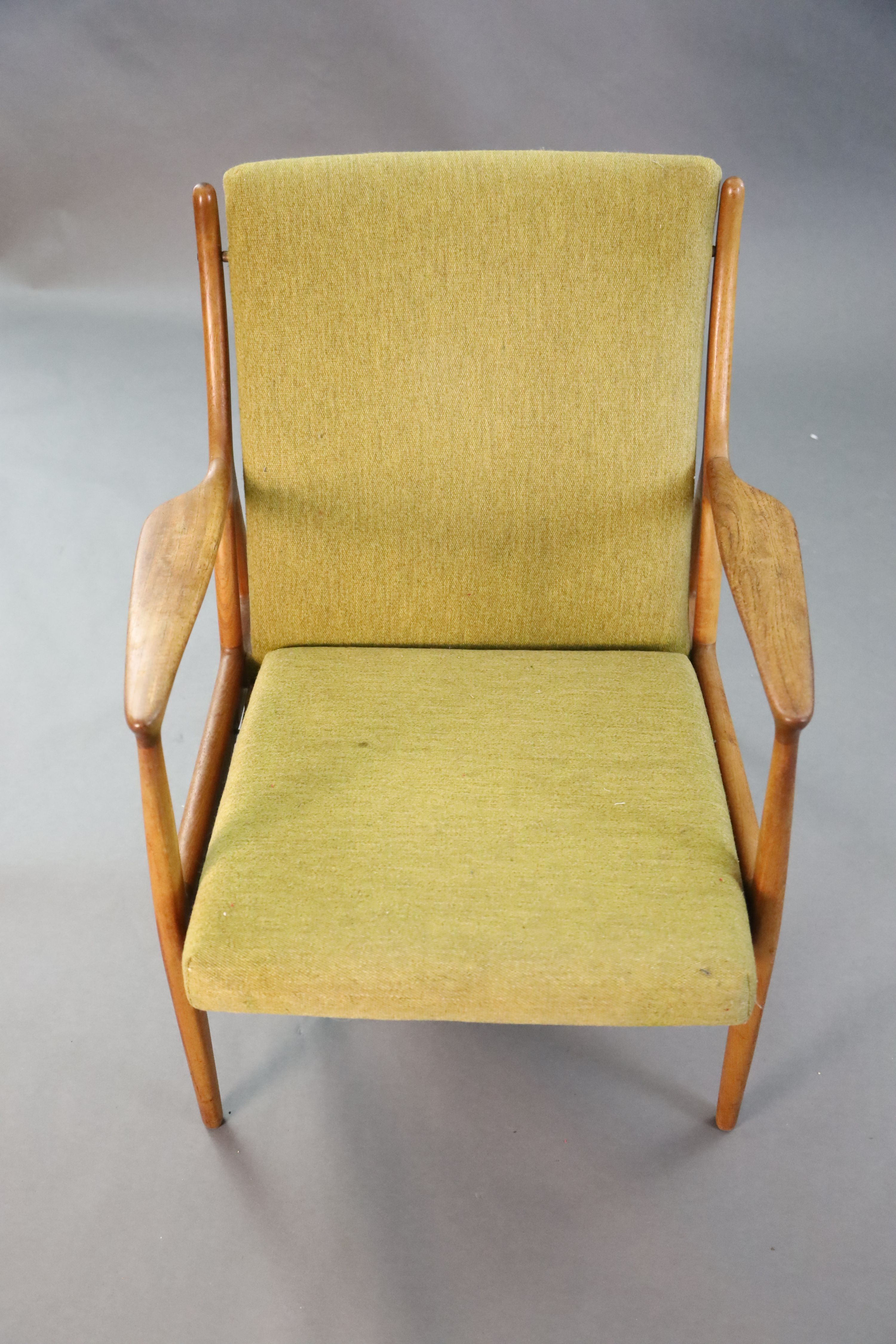An Andersen & Andersen & Palle Pedersen for Horsnaes teak armchair, c.1963, with original pale green - Image 2 of 5