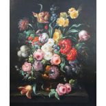 17th century Dutch styleoil on canvasStill life of flowers in a vase upon a ledge35 x 29in.