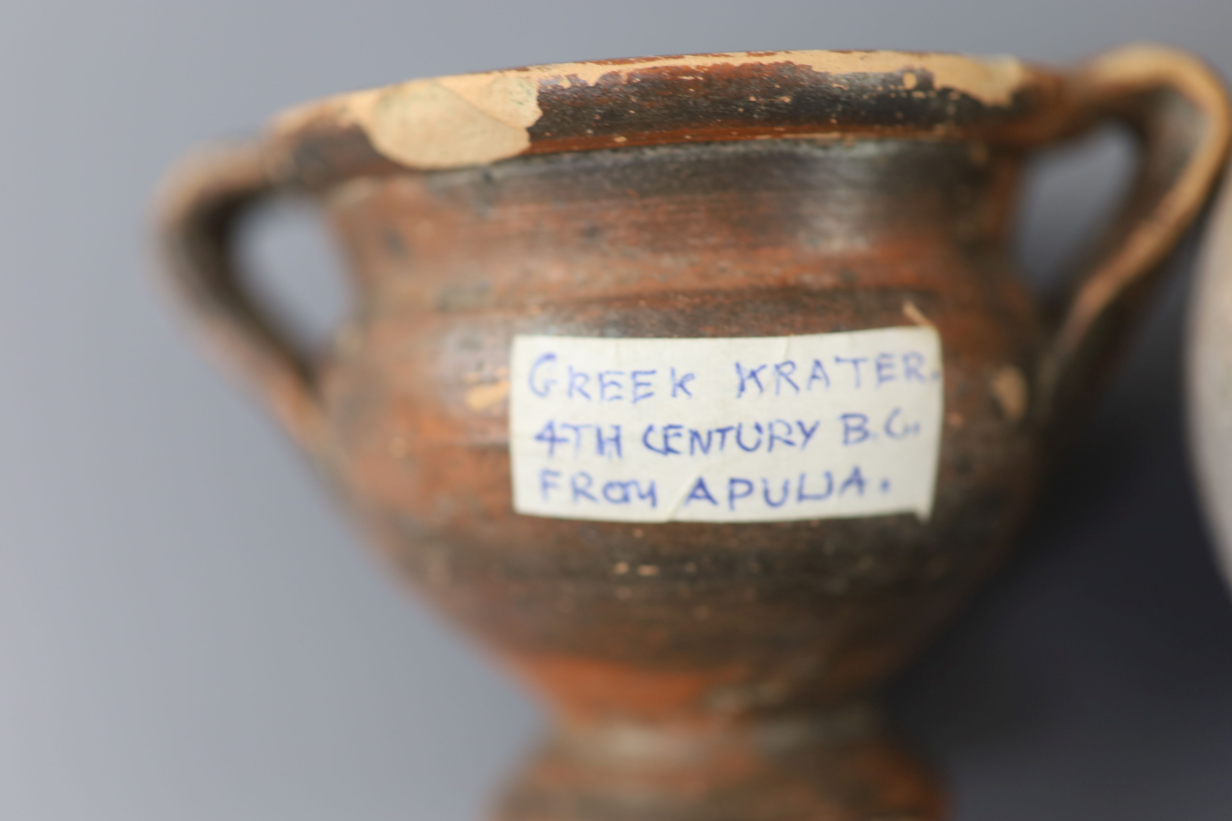 A group of Ancient Greek pottery vessels, Attic and Apulia, 4th-5th century BC, most with old - Image 5 of 7