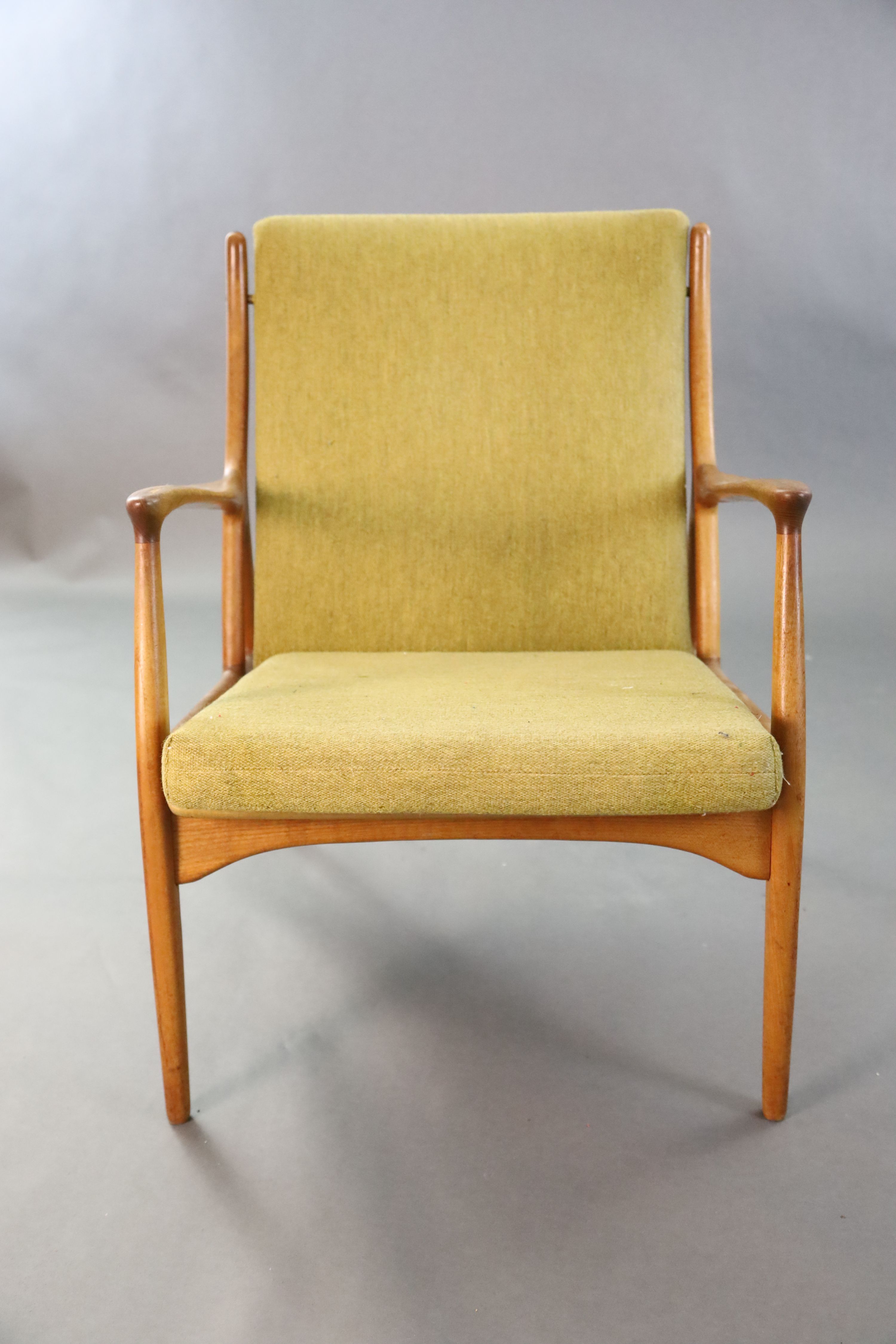 An Andersen & Andersen & Palle Pedersen for Horsnaes teak armchair, c.1963, with original pale green - Image 3 of 5
