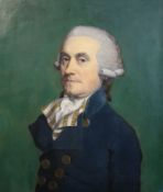 18th century French Schooloil on canvasPortrait of a gentleman wearing a blue coat24 x 20in.