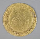A James I gold Unite coin, fourth bust, 1612-13, mm. Tower, slight crease with weakness to the area,