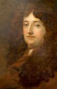 Circle of Sir Peter Lely (1618-1680)oil on canvasPortrait of a gentleman wearing a brown coatoval,