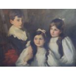 Alfred Hitchens (1861-1942)oil on canvasTriple portrait of the children of Samuel and Maud