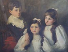 Alfred Hitchens (1861-1942)oil on canvasTriple portrait of the children of Samuel and Maud