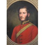Victorian Schooloil on canvasPortrait of an army officerframed to the oval, 29.5 x 24.5in.CONDITION: