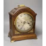 A George III style twin fusee bracket clock, retailed by Mappin & Webb, height with handle down