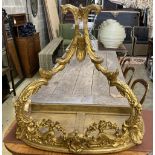 An 18th century style giltwood and gesso marble top console table, width 104cm, depth 48cm, height