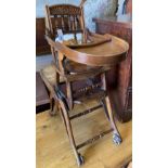 A late Victorian metamorphic child's high chair