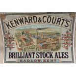 An early 20th century Kent brewery poster, Kenward & Court, Hadlow, 'Brilliant Stock Ales', coloured