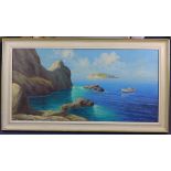 M. Ottolinaoil on canvasNeapolitan coastal scenesigned49 x 98cm