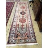 A Caucasian design ivory ground runner, 336 x 94cm