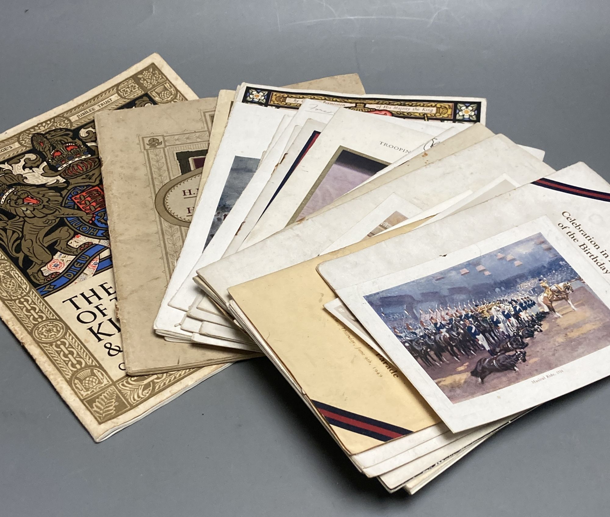 A quantity of trooping the colour programmes "some signed by officers and other military ephemera