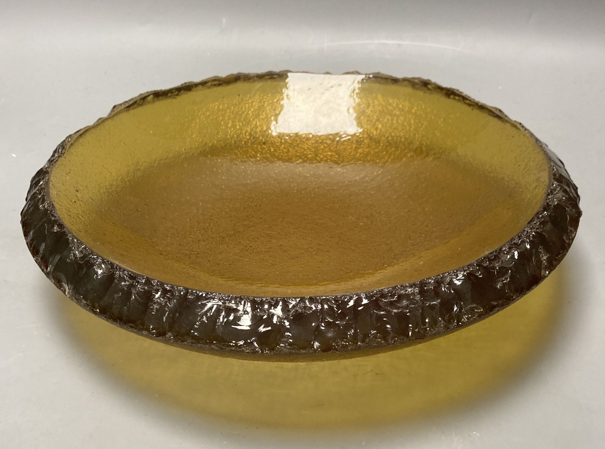 An amber Art Glass bowl, 29cm