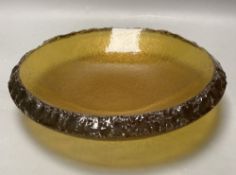 An amber Art Glass bowl, 29cm