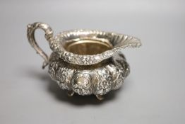 A George IV Irish silver squat melon shaped cream jug, James Le Bas, Dublin, 1828, height 11.2cm,