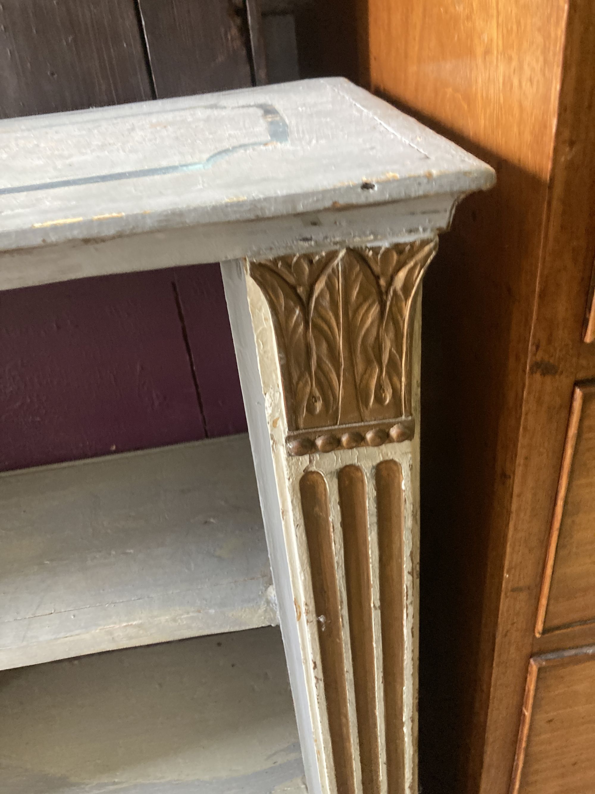 A small pine blue painted open bookcase, width 120cm depth 24cm height 83cm - Image 3 of 3