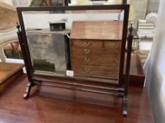 A Regency style mahogany skeleton frame toilet mirror, width 62cm height 54cm