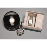 Three gentleman's assorted modern wrist watches, Sekonda, Rotary and SAS quartz.
