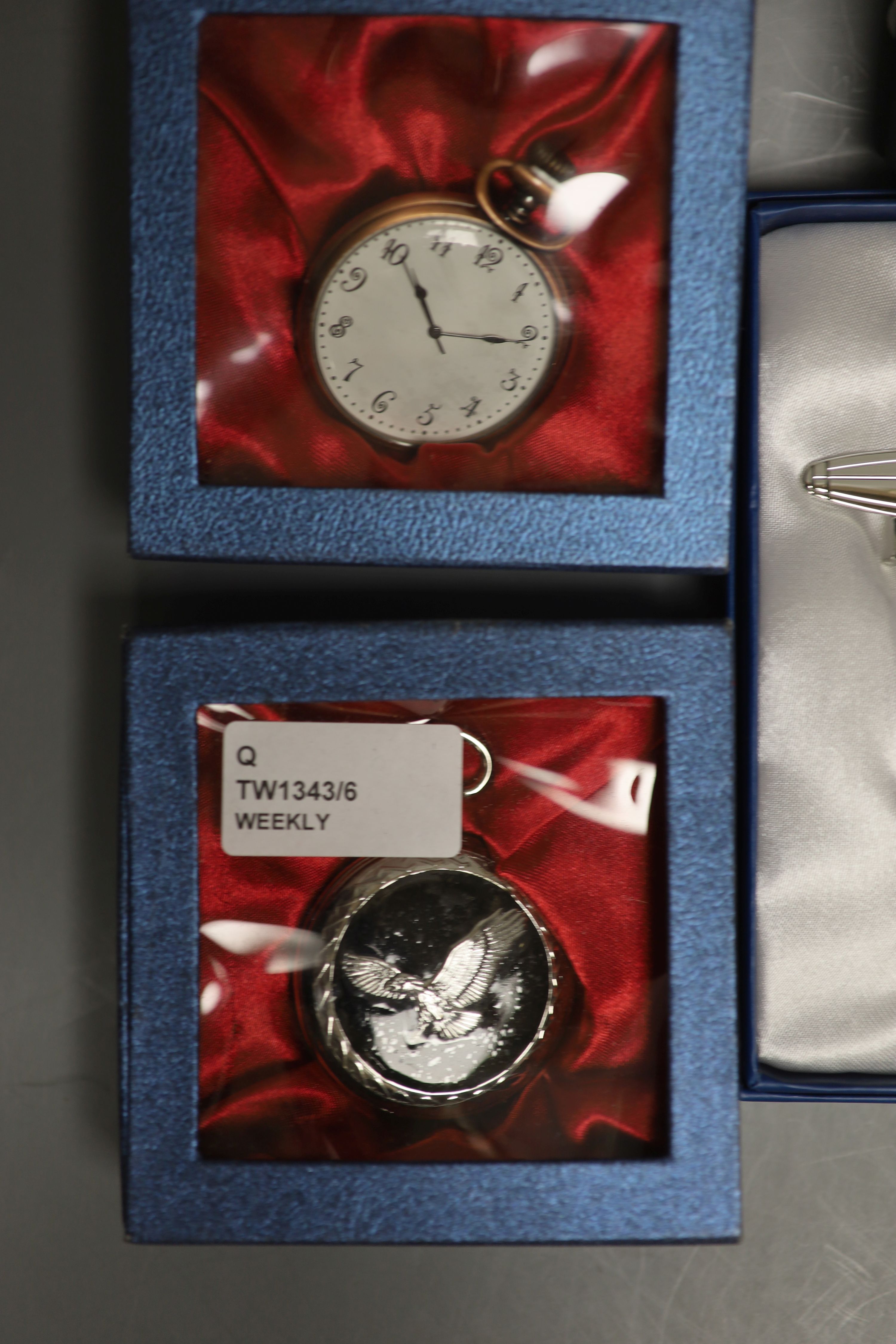 A late Victorian silver-cased pocket watch and sundry items, comprising five boxed modern quartz fob - Image 4 of 5
