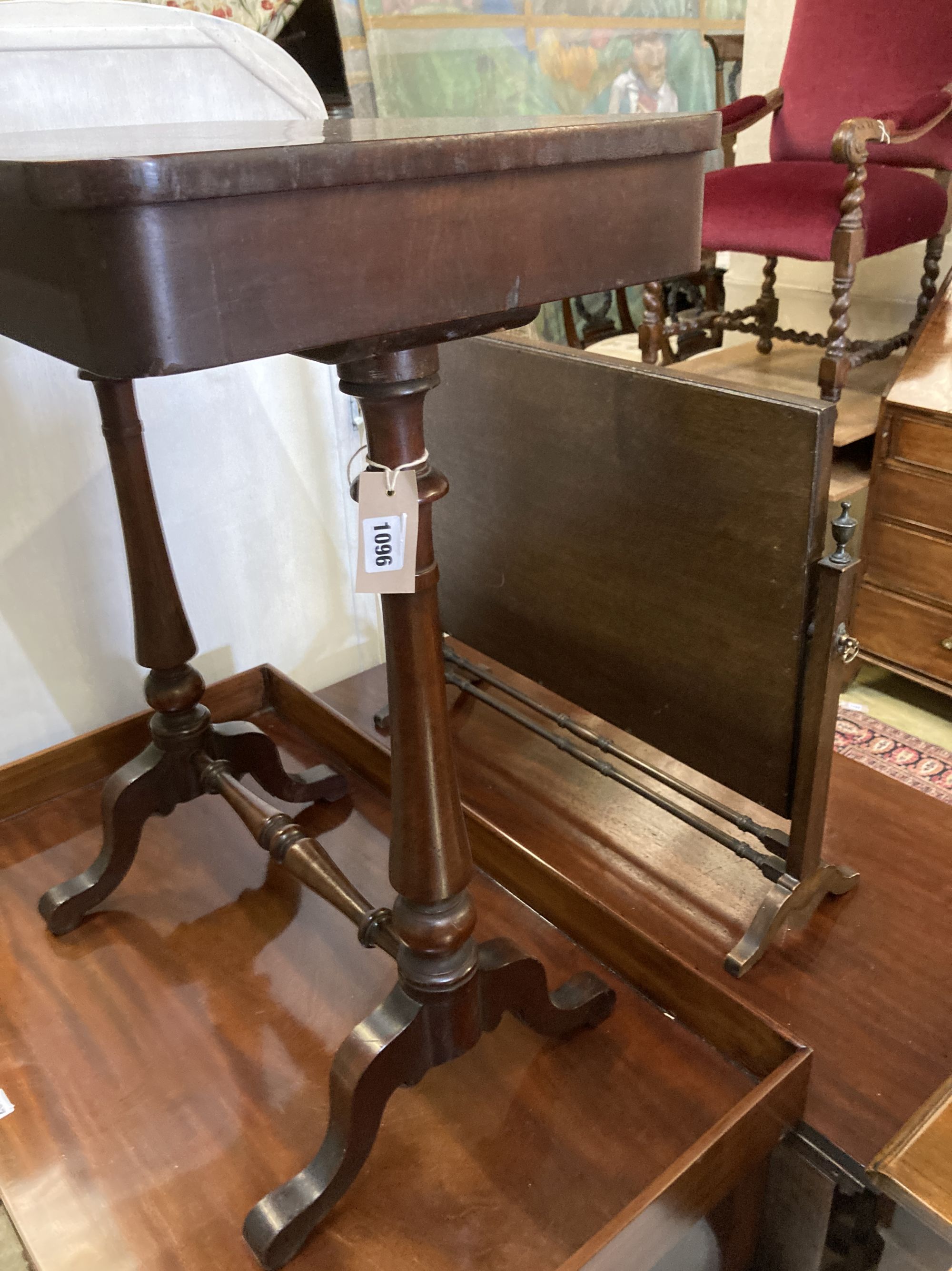 A Victorian mahogany stretcher table, width 62cm, depth 38cm, height 73cm - Image 3 of 4