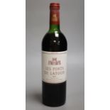 Six bottles of Pauillac Les Fortes de latour 1977