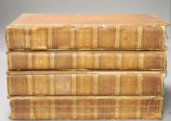 History of England, Tindal 4 vols, quarto, plates removed, boards detached