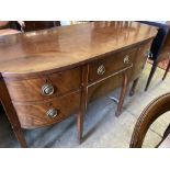 A George III mahogany bowfront sideboard, length 152cm, depth 65cm, height 92cm