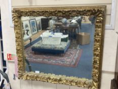 A rectangular giltwood and gesso wall mirror, width 100cm, height 86cm