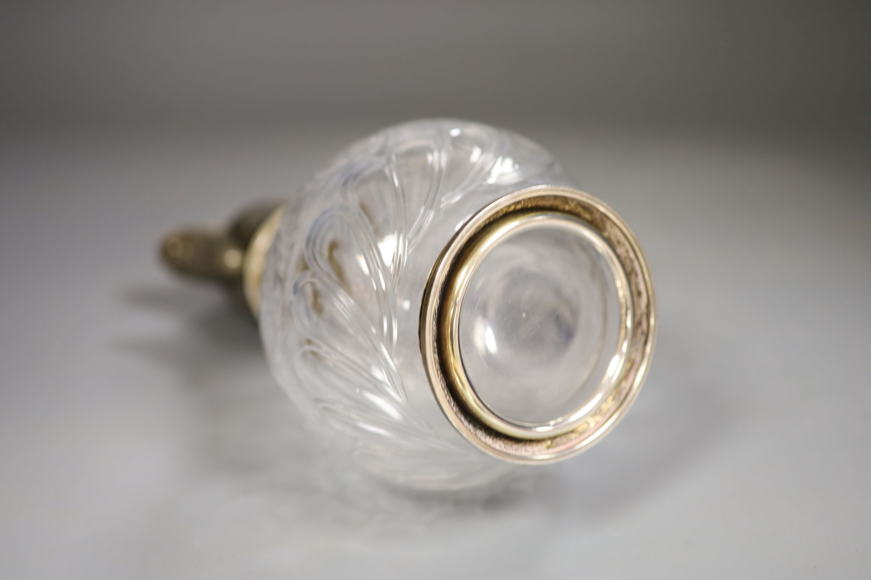 An early 20th century French white metal mounted glass claret jug, maker AL, height 23cm. - Image 3 of 3