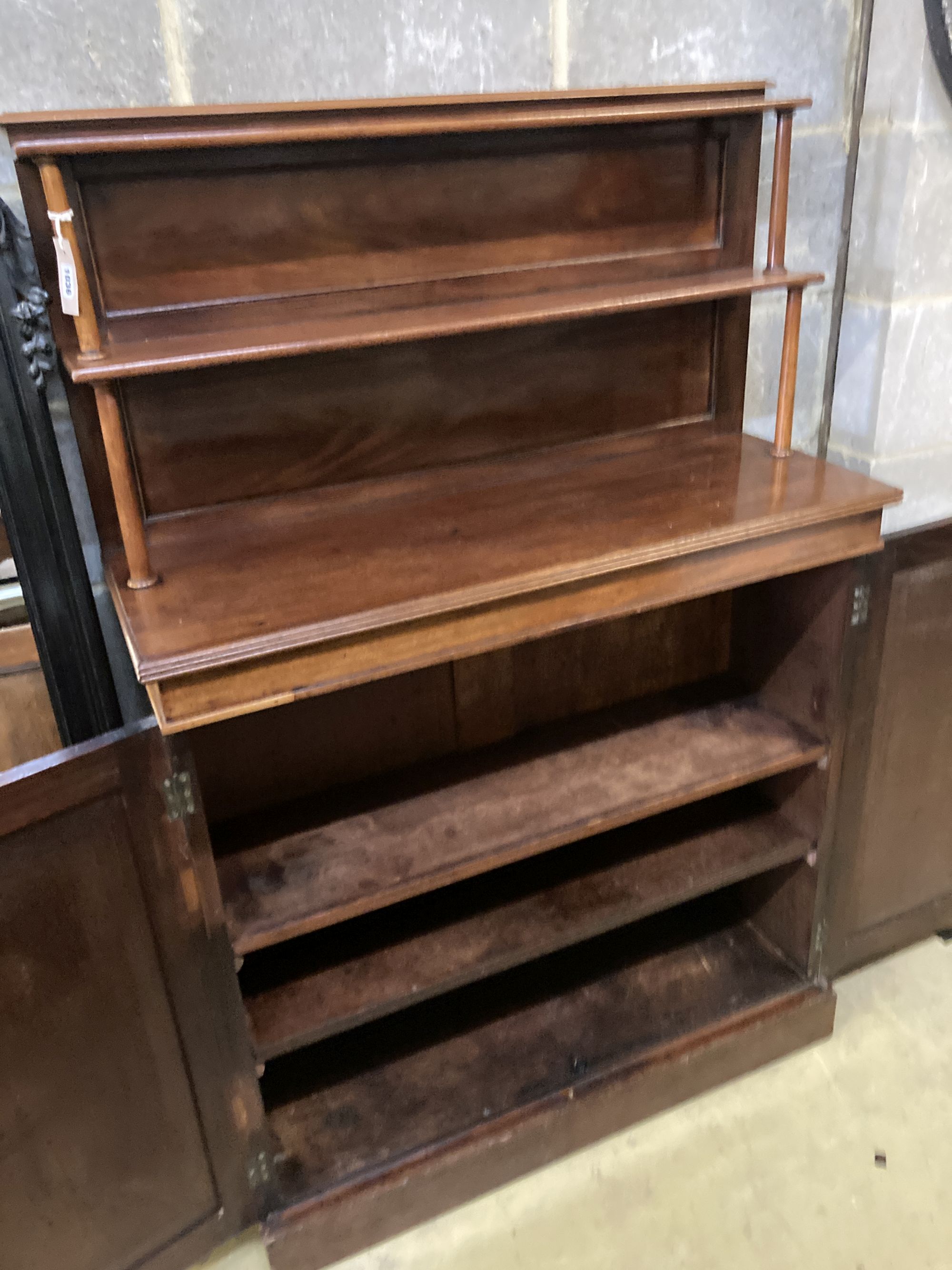 An early Victorian mahogany chiffonier, width 96cm, depth 32cm, height 146cm - Image 3 of 3