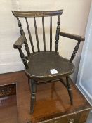 A child's Windsor comb back chair, width 42cm depth 35cm height 62cm