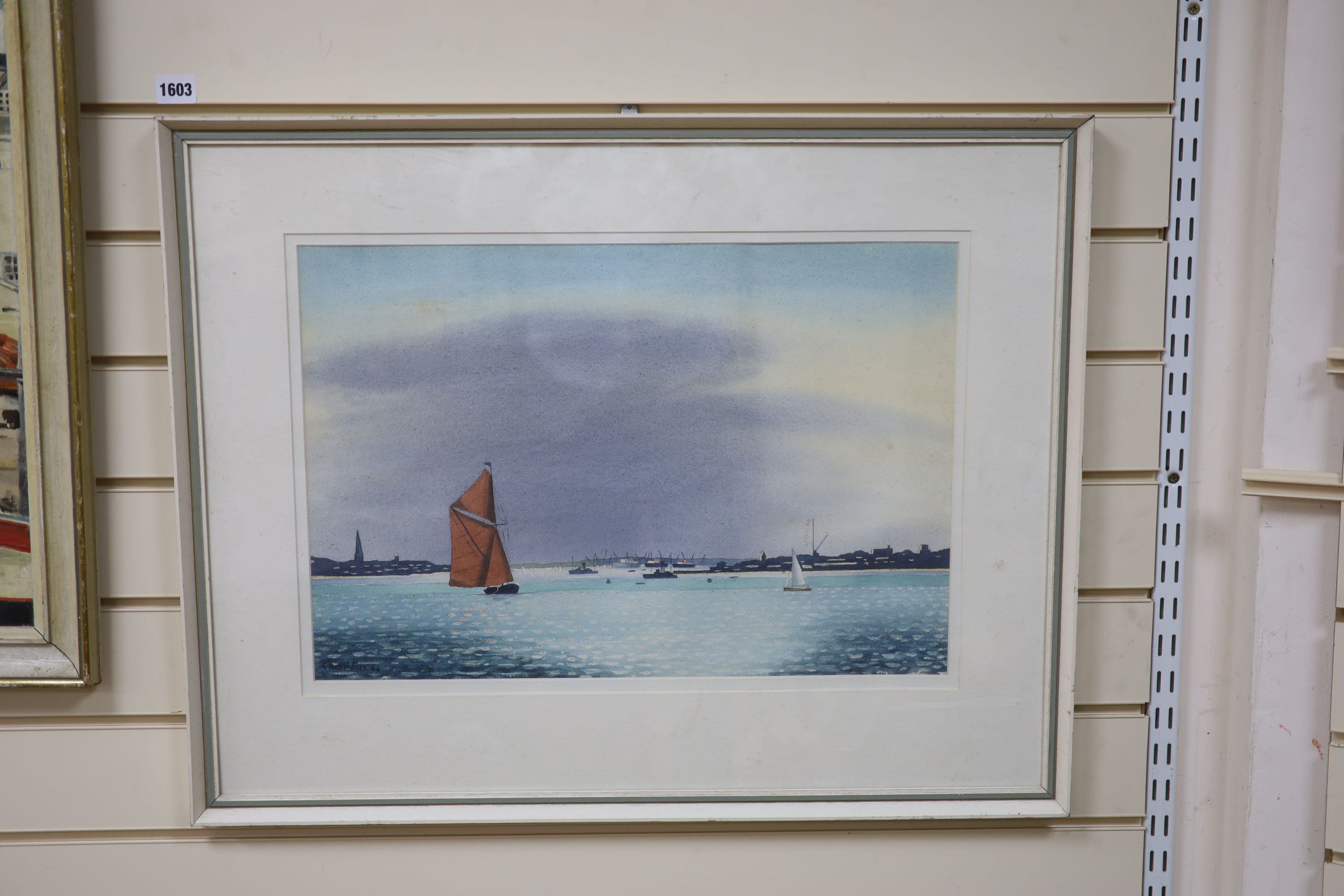 Geoffrey Philip Richardson (1928-), watercolour, Harwich harbour, Essex, signed and dated '64, 36 - Image 4 of 4