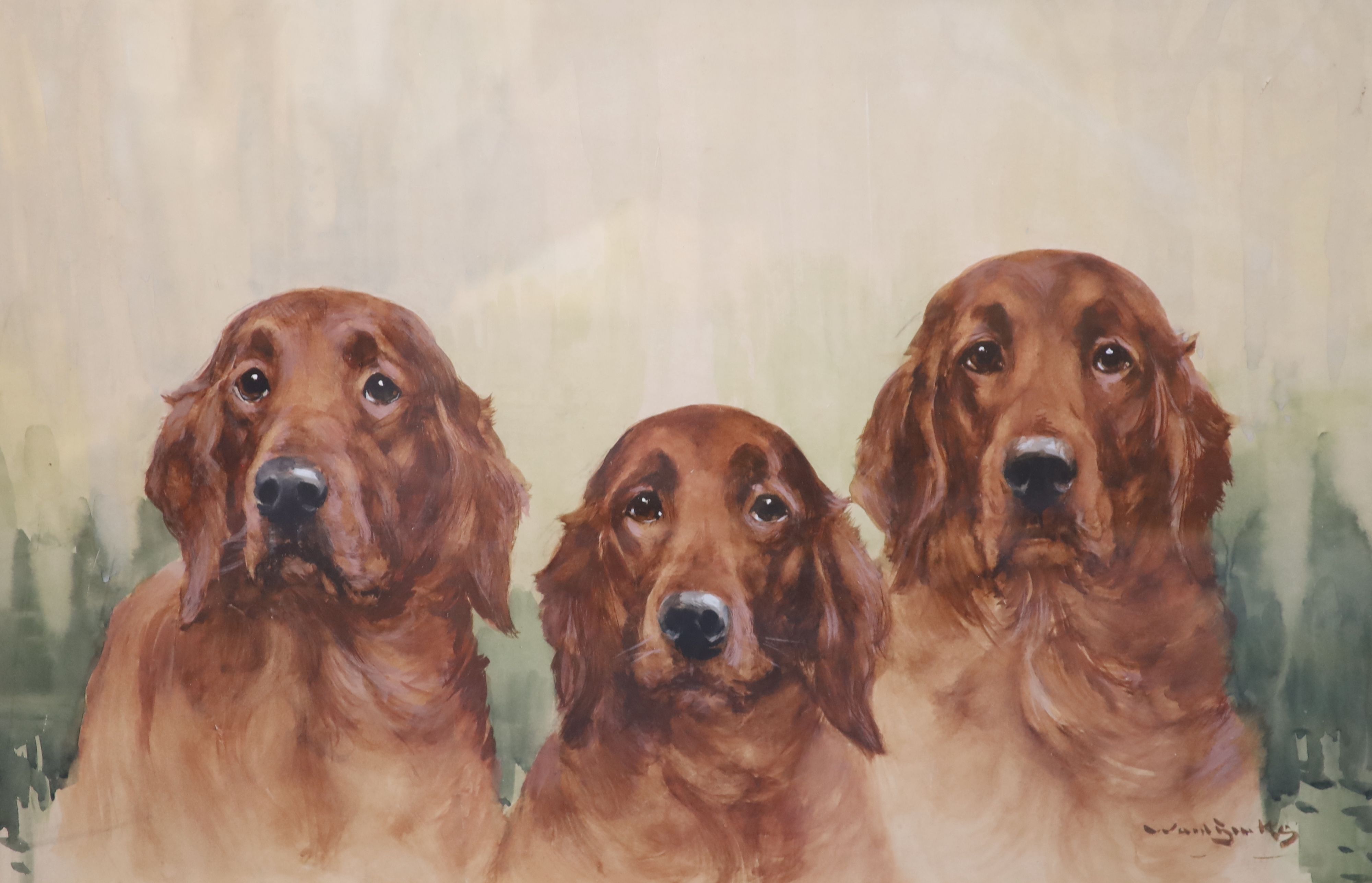 Reuben Ward Binks (1860-1945)watercolourThree Golden Retrieverssigned44.5 x 68cm. - Image 3 of 8