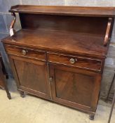 A small Regency and later mahogany chiffonier, width 89cm depth 32cm height 99cm