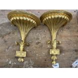 A pair of George III style giltwood wall brackets, height 40cm