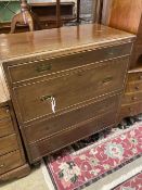 A mid 19th century military chest, width 86cm, depth 45cm, height 100cm