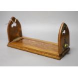 A Victorian oak and agate bookslide Betjemanns patentCONDITION: Good condition; brass mounts