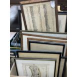 A large collection of mixed prints and etchings etc