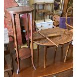 An oval marquetry inlaid mahogany occasional table, width 75cm, depth 52cm, height 50cm, together