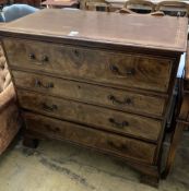 A George III banded mahogany chest of drawers, width 108cm depth 56cm height 100cm