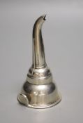 A George IV silver wine funnel, Spooner, Clowes & Co, Birmingham, 1829, 12cm, 77 grams, no muslin