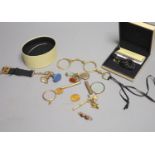 A small group of 19th century and later jewellery, including yellow metal overlaid and gilt metal