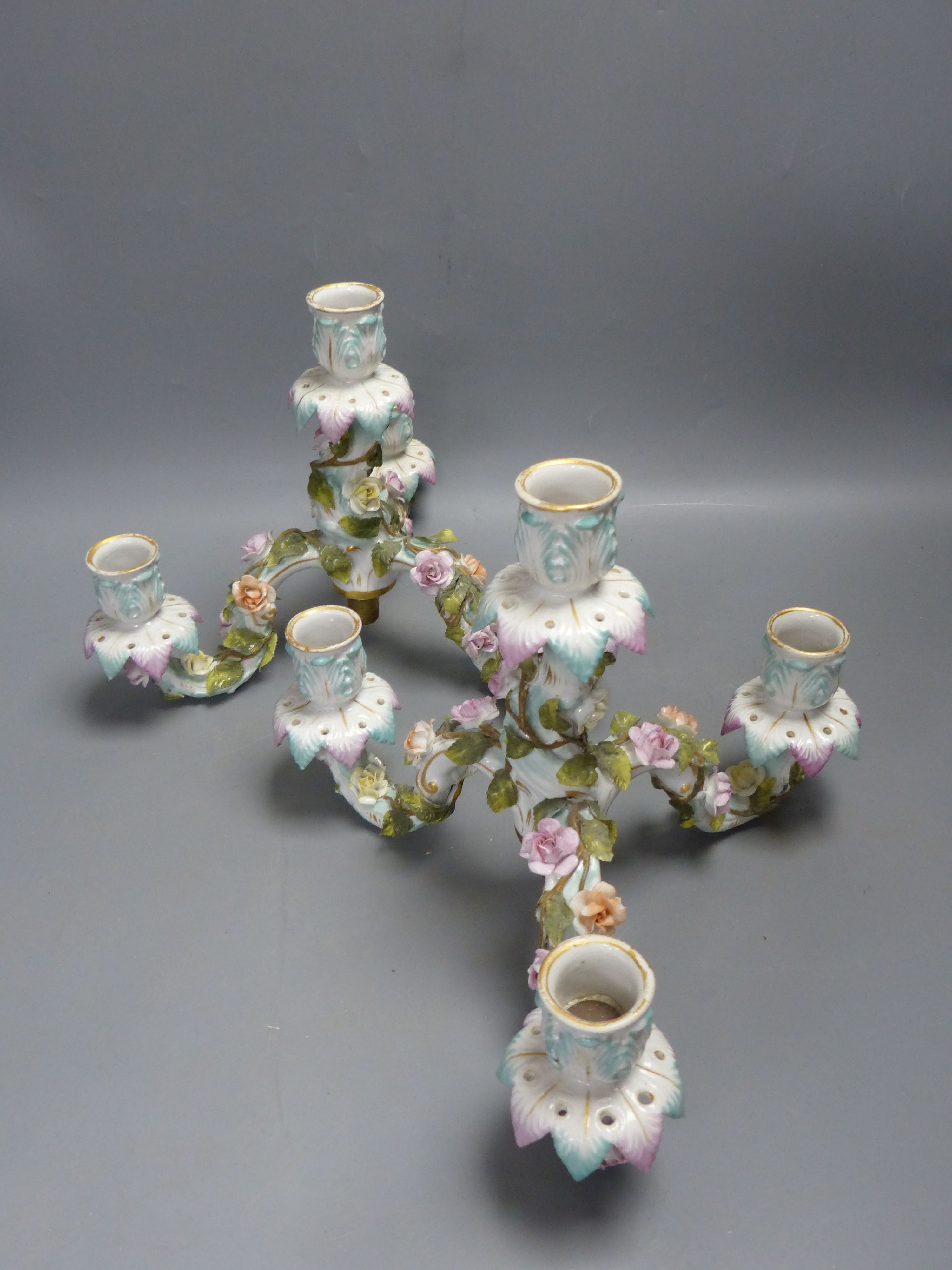 A pair of early 20th century Plaue porcelain figural candelabra, overall height 48cmCONDITION: - Image 17 of 17